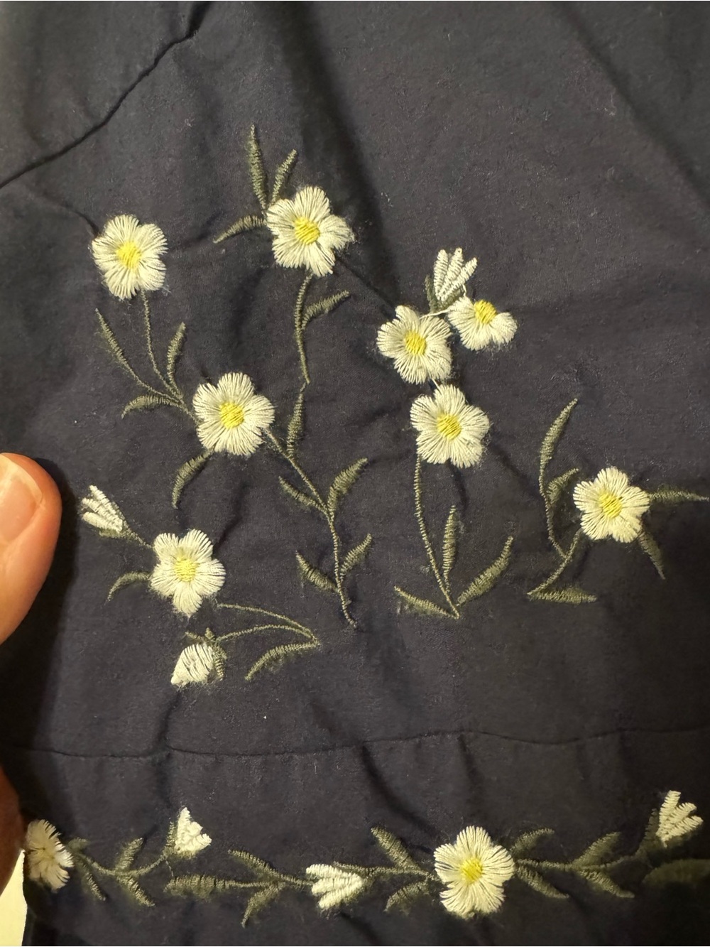 EUC Free Assembly Navy Embroidered Maxi Dress with Pockets Size Large - Picture 2 of 6